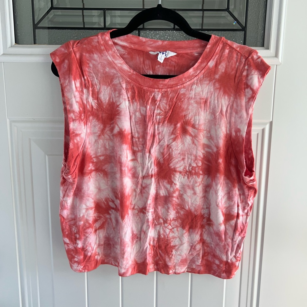 JoyLab Red Tie-Dye Muscle Tee